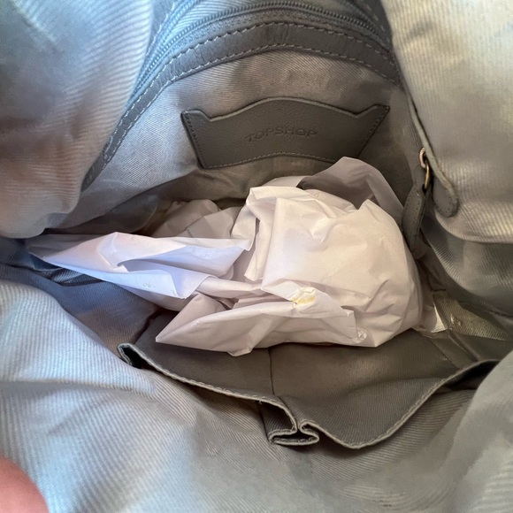 SOLD!! Topshop Gray/Blue Fringe Shoulder Bag - Picture 4 of 5